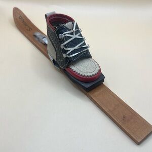 Vintage Romania Miniature Leather Ski Boot